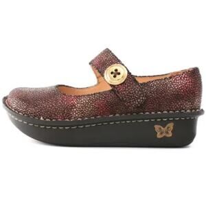 Alegria Shoes Womens 41 US 10.5/11 Paloma Brown Pebble Leather Mary Jane Comfort